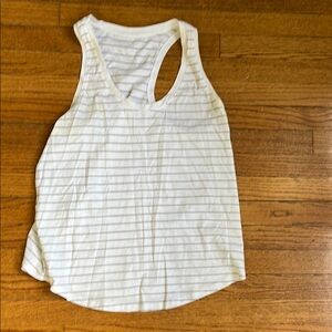 lululemon athletica White Striped Tank Top